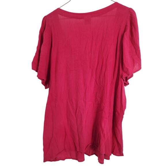 Just My Size Pink Short Sleeve Top Womens Plus Size 4X - Picture 2 of 4